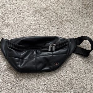 CALIA Black Quilted Leather Belt Bag